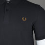Fred Perry Plain Polo Shirt Anchor Grey/Dark Caramel
