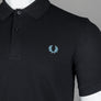 Fred Perry Plain Polo Shirt Black/Ocean
