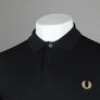 Fred Perry Plain Polo Shirt Black/Warm Stone