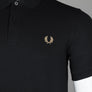 Fred Perry Plain Polo Shirt Black/Warm Stone