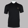 Fred Perry Plain Polo Shirt Black/Warm Stone