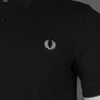 Fred Perry Plain Polo Shirt Black/White