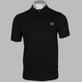 Fred Perry Plain Polo Shirt Black/White