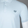 Fred Perry Plain Polo Shirt Light Ice/Petrol Blue