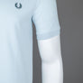 Fred Perry Plain Polo Shirt Light Ice/Petrol Blue