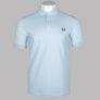 Fred Perry Plain Polo Shirt Light Ice/Petrol Blue