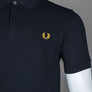 Fred Perry Plain Polo Shirt Navy/Honeycomb