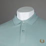 Fred Perry Plain Polo Shirt Silver Blue/Dark Caramel