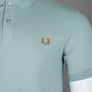 Fred Perry Plain Polo Shirt Silver Blue/Dark Caramel