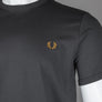 Fred Perry Ringer T-Shirt Anchor Grey/Dark Caramel