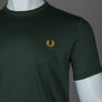 Fred Perry Ringer T-Shirt Court Green
