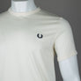 Fred Perry Ringer T-Shirt Ecru/Carbon Blue