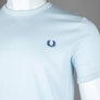 Fred Perry Ringer T-Shirt Light Ice/Midnight Blue