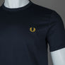 Fred Perry Ringer T-Shirt Navy/Honeycomb