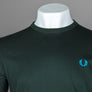 Fred Perry Ringer T-Shirt Night Green/Cyber Blue