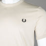 Fred Perry Ringer T-Shirt Oatmeal/Black