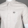 Fred Perry Short Sleeve Oxford Shirt Porridge Marl
