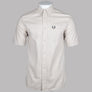 Fred Perry Short Sleeve Oxford Shirt Porridge Marl