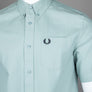 Fred Perry Short Sleeve Oxford Shirt Silver Blue