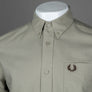 Fred Perry Short Sleeve Oxford Shirt Warm Grey