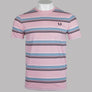 Fred Perry Stripe T-Shirt Chalky Pink