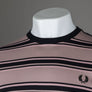 Fred Perry Stripe T-Shirt Dark Pink/Dusty Rose Pink/Black