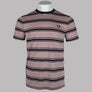 Fred Perry Stripe T-Shirt Dark Pink/Dusty Rose Pink/Black