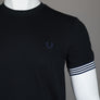 Fred Perry Striped Cuff T-Shirt Black/French Navy