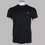 Fred Perry Striped Cuff T-Shirt Black