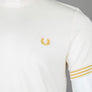 Fred Perry Striped Cuff T-Shirt Ecru/Honeycomb
