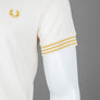 Fred Perry Striped Cuff T-Shirt Ecru/Honeycomb
