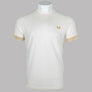 Fred Perry Striped Cuff T-Shirt Ecru/Honeycomb