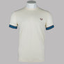 Fred Perry Striped Cuff T-Shirt Ecru