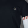 Fred Perry Striped Cuff T-Shirt Navy