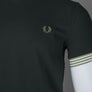 Fred Perry Striped Cuff T-Shirt Night Green