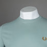 Fred Perry Striped Cuff T-Shirt Silver Blue