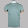 Fred Perry Striped Cuff T-Shirt Silver Blue