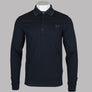 Fred Perry Textured LS Polo Shirt Navy