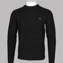 Fred Perry Textured Lambswool Jumper Black/Night Green
