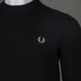 Fred Perry Textured Lambswool Jumper Black