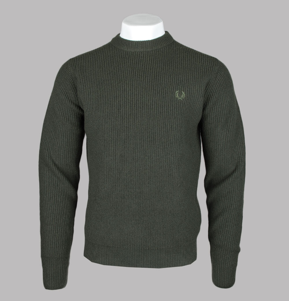 Fred Perry Textured Lambswool Jumper Hunting Green – Bronx Clothing