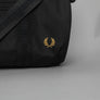 Fred Perry Textured Nylon Barrel Bag Black