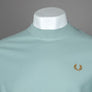 Fred Perry Tipped Cuff Pique T-Shirt Silver Blue/Dark Caramel