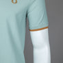 Fred Perry Tipped Cuff Pique T-Shirt Silver Blue/Dark Caramel