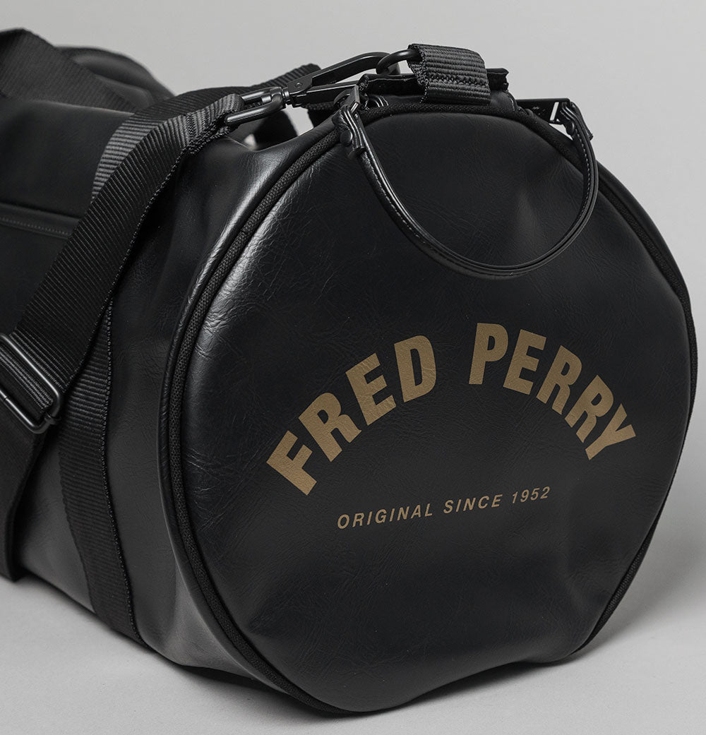 Fred Perry Contrast Colour Barrel Bag, Tan/Black