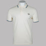Fred Perry M3600 Polo Shirt Ecru/Soft Blue/Brick