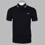 Fred Perry M3600 Polo Shirt Navy/Mint Blue