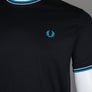 Fred Perry Twin Tipped T-Shirt Black/Light Smoke/Ocean