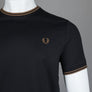 Fred Perry Twin Tipped T-Shirt Black/Shaded Stone