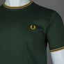 Fred Perry Twin Tipped T-Shirt Court Green/Honeycomb